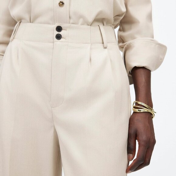 Madewell Harlow Wide-Leg Trouser Brushed Twill Stone Size 6/M NWT - Picture 4 of 12